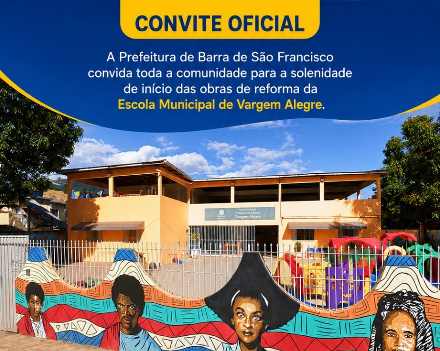 Imagem da notícia: Prefeitura convida comunidade para solenidade de início da reforma da Escola Municipal de Vargem Alegre